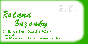 roland bozsoky business card